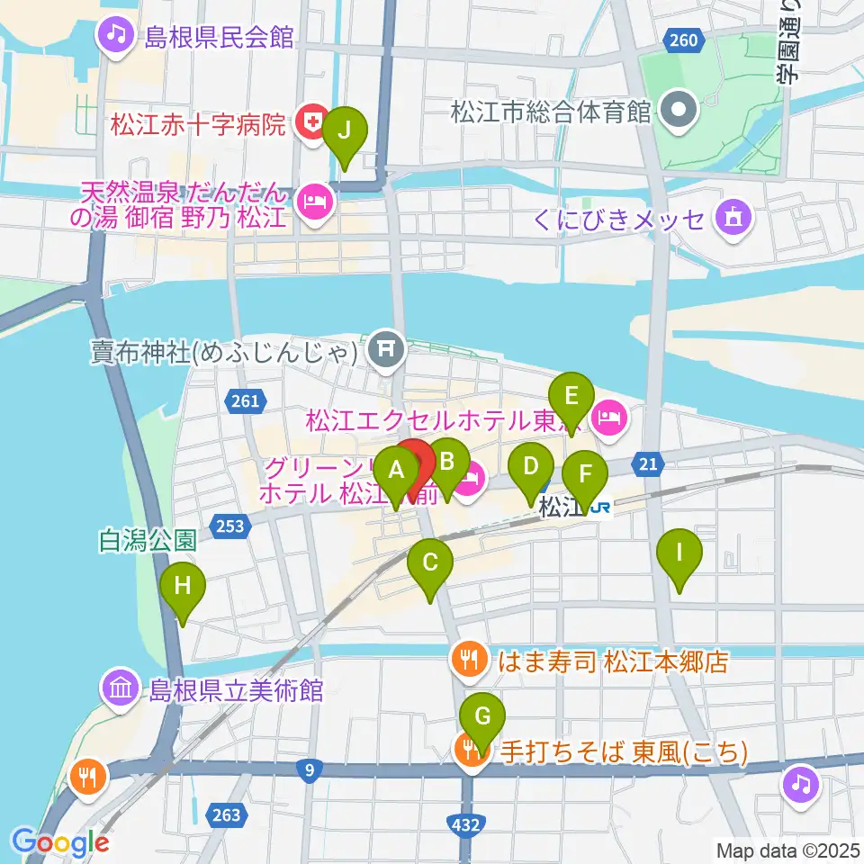タカキ楽器店周辺のコンビニエンスストア一覧地図
