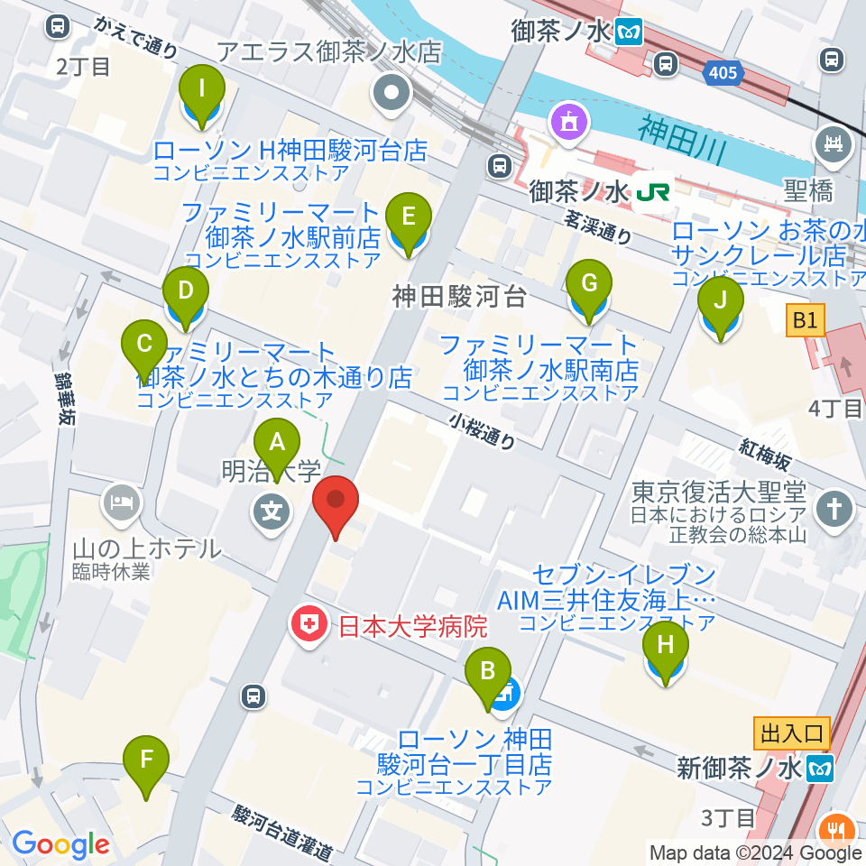 谷口楽器周辺のコンビニエンスストア一覧地図