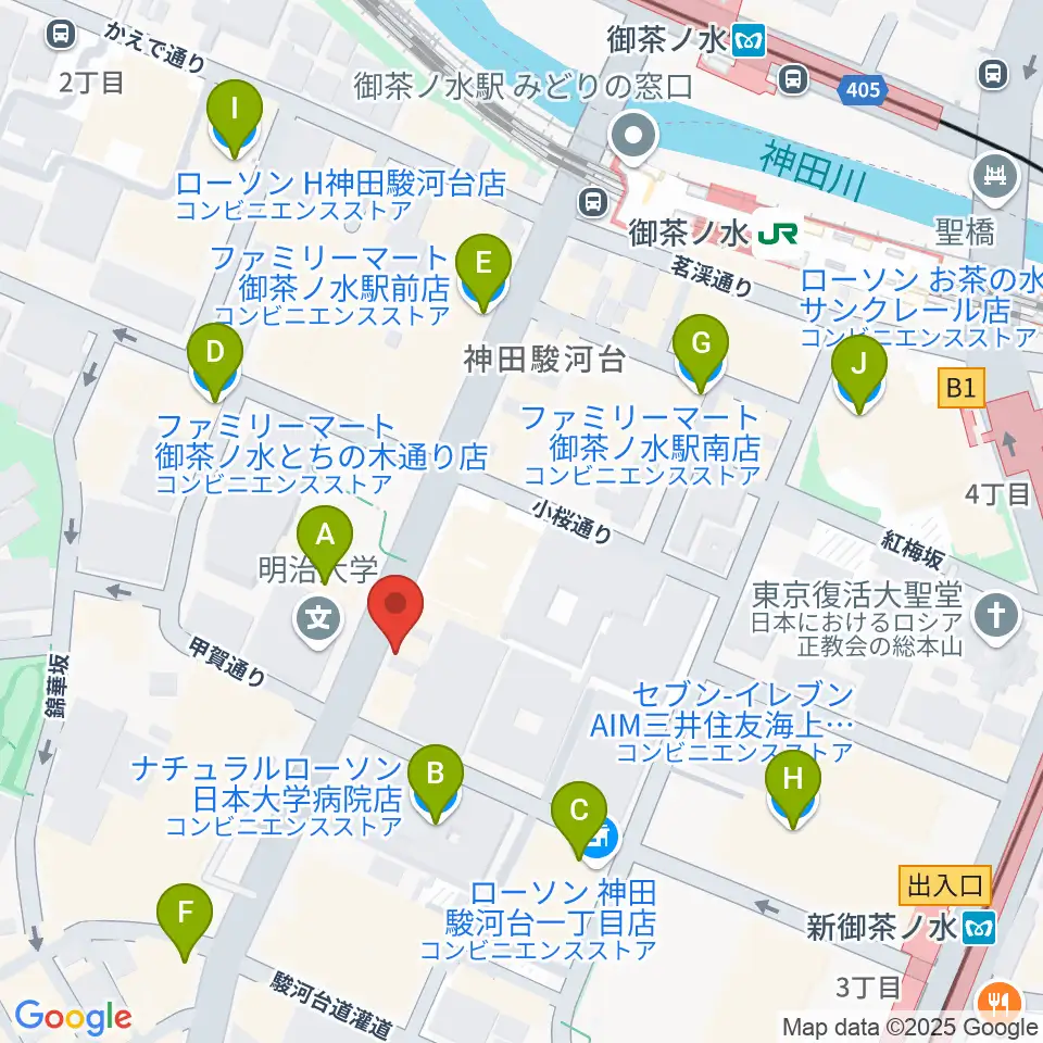谷口楽器周辺のコンビニエンスストア一覧地図