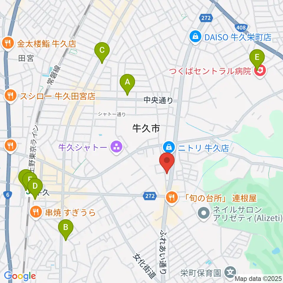 ウインズ・ユー牛久本店周辺のコンビニエンスストア一覧地図