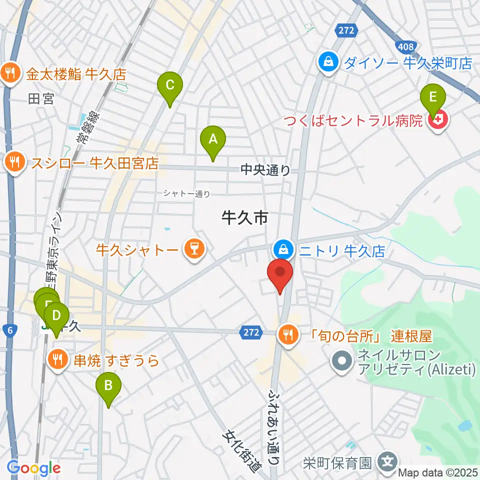 ウインズ・ユー牛久本店周辺のコンビニエンスストア一覧地図