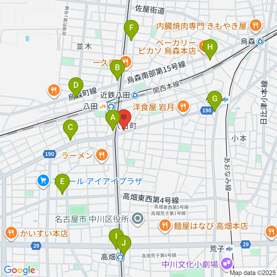 矢木楽器店 八田本店周辺のコンビニエンスストア一覧地図