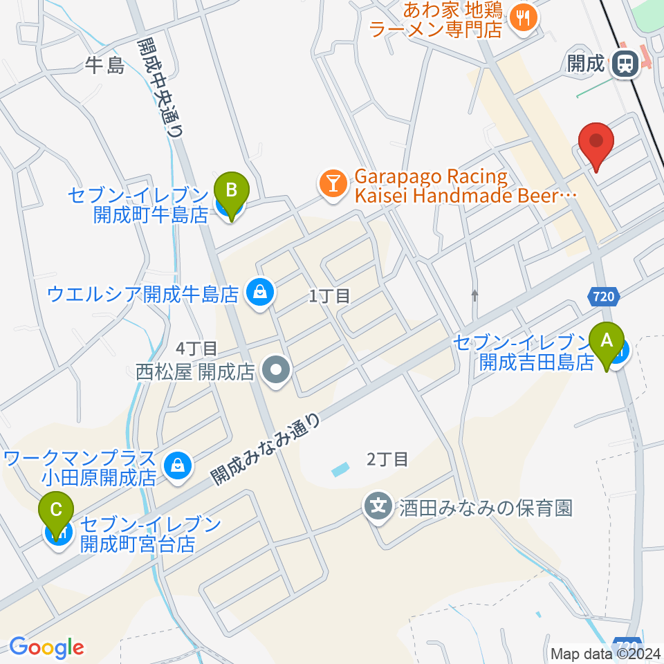 大村楽器店 足柄営業所周辺のコンビニエンスストア一覧地図