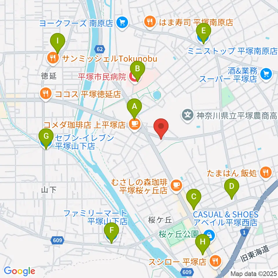 大村楽器店 平塚店周辺のコンビニエンスストア一覧地図