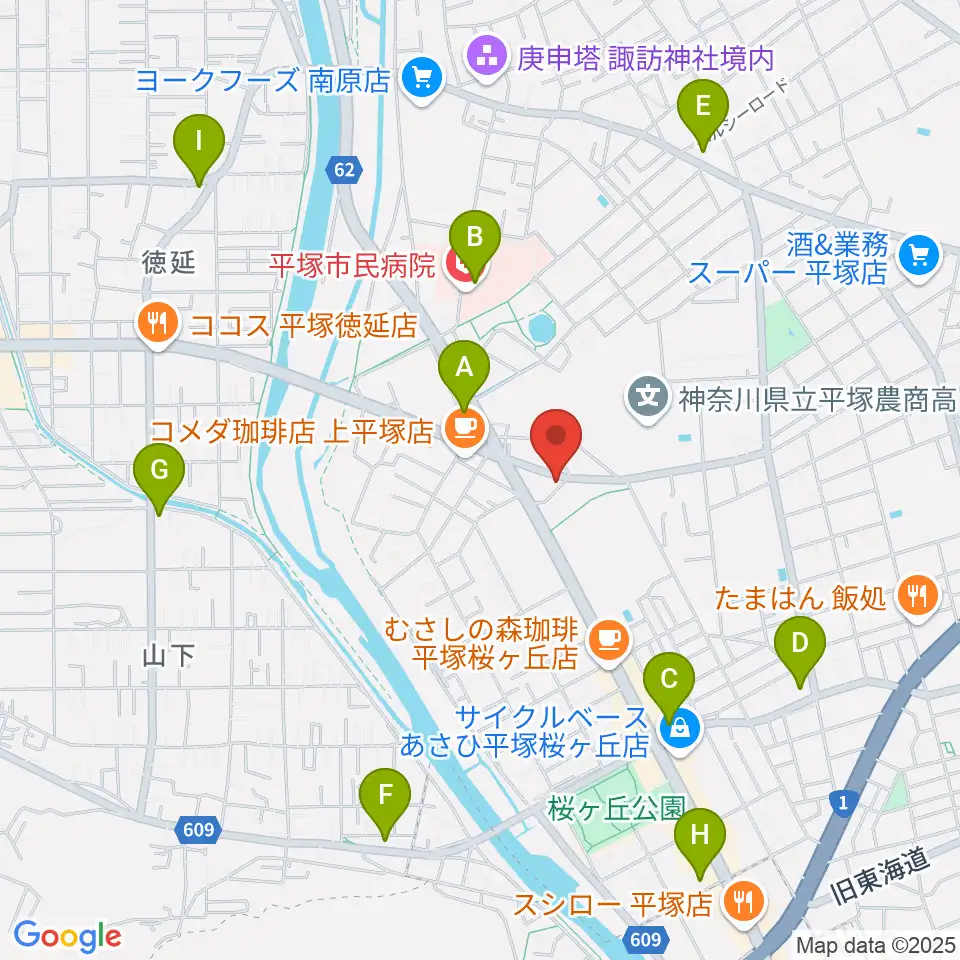 大村楽器店 平塚店周辺のコンビニエンスストア一覧地図