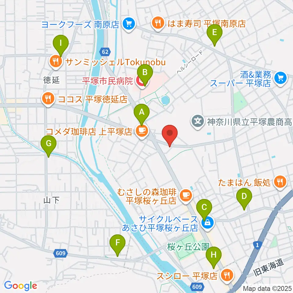 大村楽器店 平塚店周辺のコンビニエンスストア一覧地図