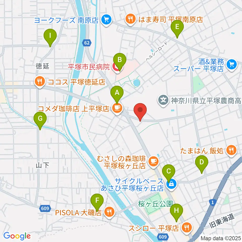 大村楽器店 平塚店周辺のコンビニエンスストア一覧地図