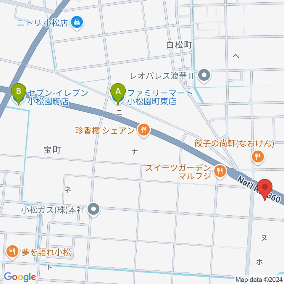 山屋楽器周辺のコンビニエンスストア一覧地図