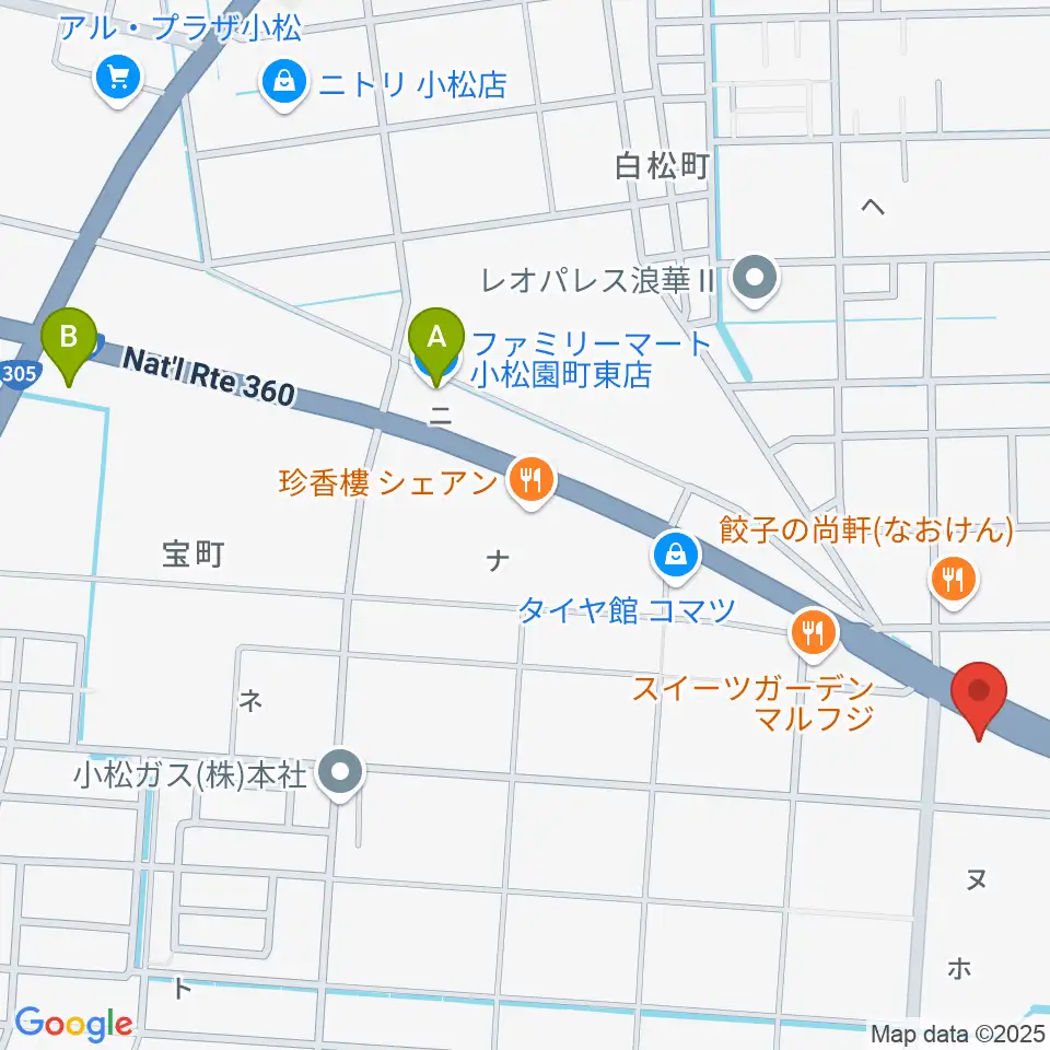 山屋楽器周辺のコンビニエンスストア一覧地図