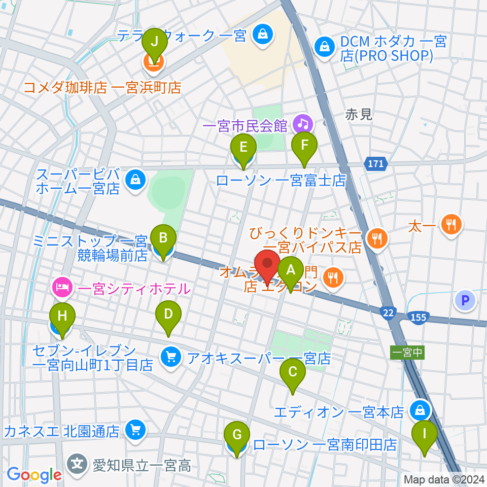 大森楽器周辺のコンビニエンスストア一覧地図