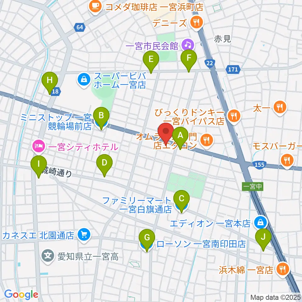大森楽器周辺のコンビニエンスストア一覧地図