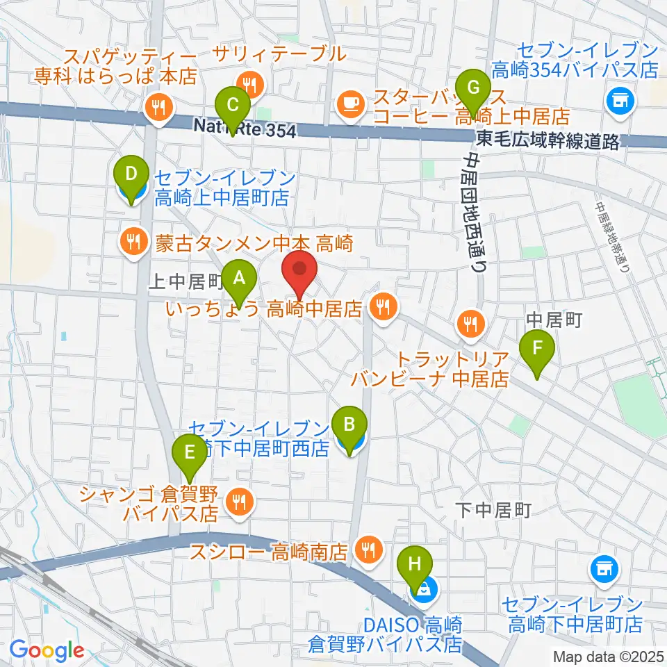 ミュージカルボックス周辺のコンビニエンスストア一覧地図