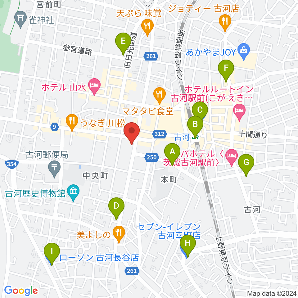 ギンゲツ楽器周辺のコンビニエンスストア一覧地図