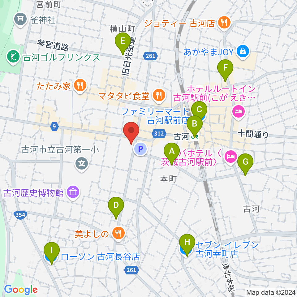 ギンゲツ楽器周辺のコンビニエンスストア一覧地図