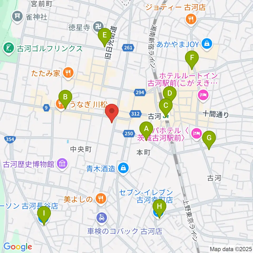 ギンゲツ楽器周辺のコンビニエンスストア一覧地図