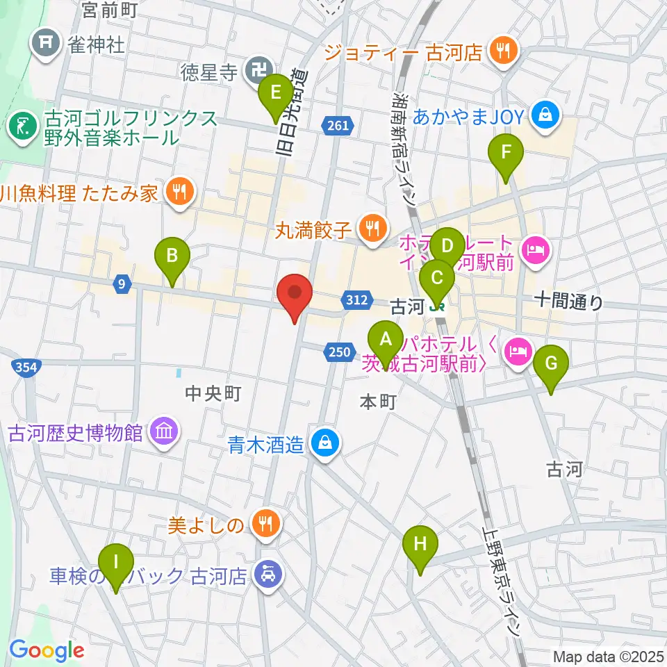 ギンゲツ楽器周辺のコンビニエンスストア一覧地図