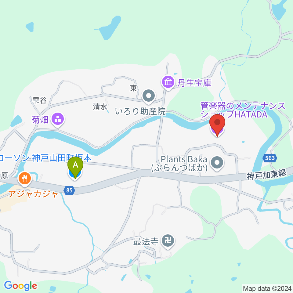 管楽器のメンテナンスショップHATADA周辺のコンビニエンスストア一覧地図