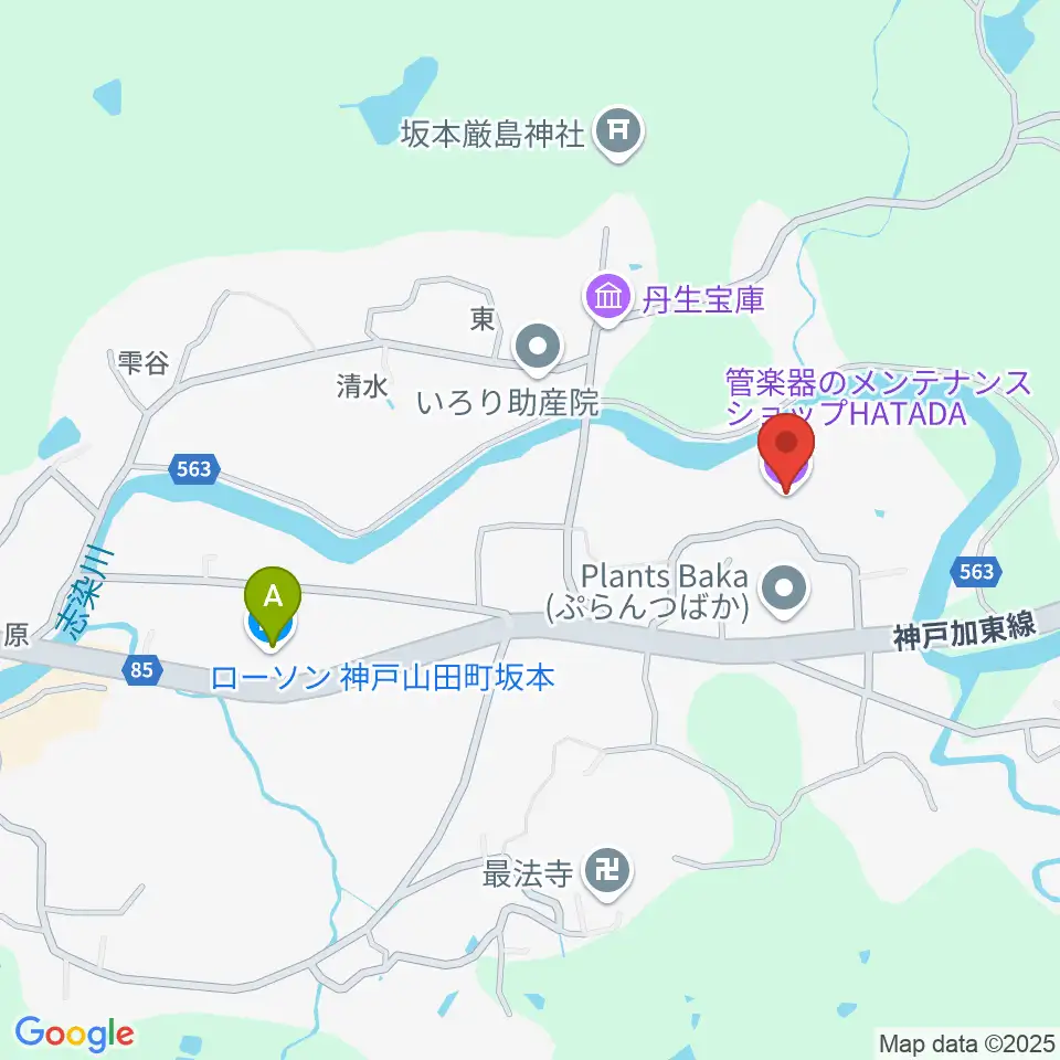 管楽器のメンテナンスショップHATADA周辺のコンビニエンスストア一覧地図