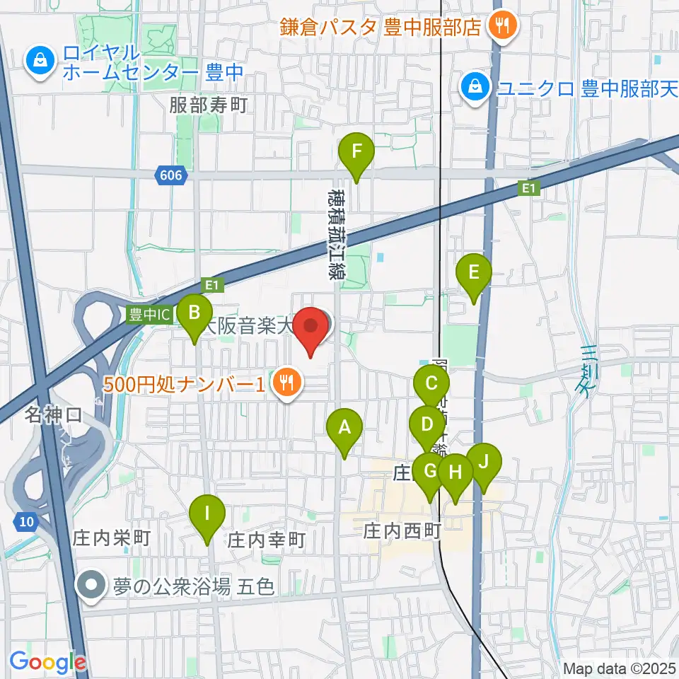 大阪音楽大学付属音楽院周辺のコンビニエンスストア一覧地図