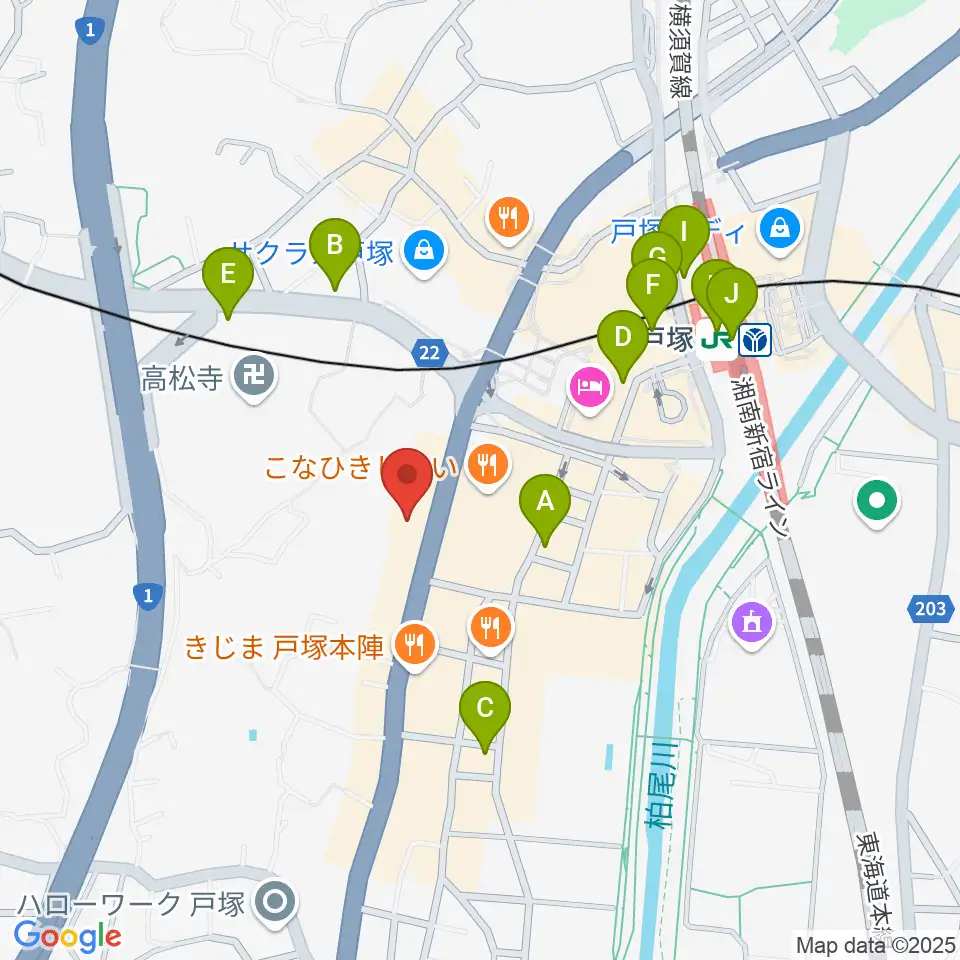 戸塚ファーストアヴェニュー周辺のコンビニエンスストア一覧地図