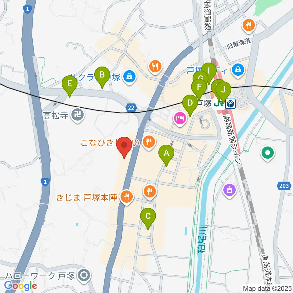 戸塚ファーストアヴェニュー周辺のコンビニエンスストア一覧地図