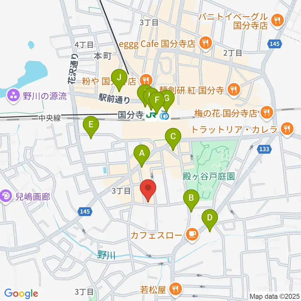 宮地楽器 国分寺センター周辺のコンビニエンスストア一覧地図