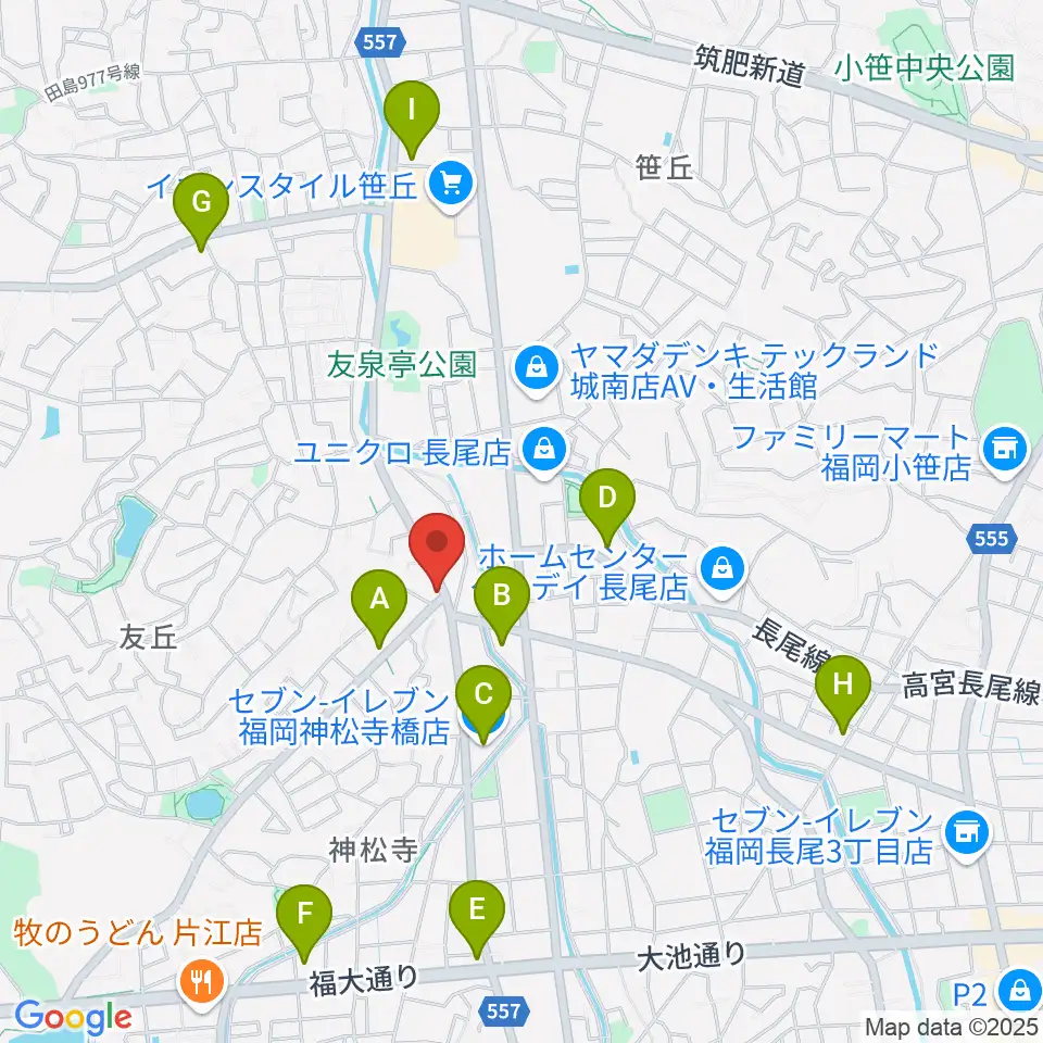 音楽教室トップ・シャイニング周辺のコンビニエンスストア一覧地図