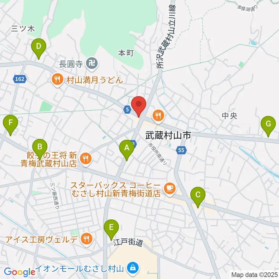 宮地楽器 武蔵村山センター周辺のコンビニエンスストア一覧地図