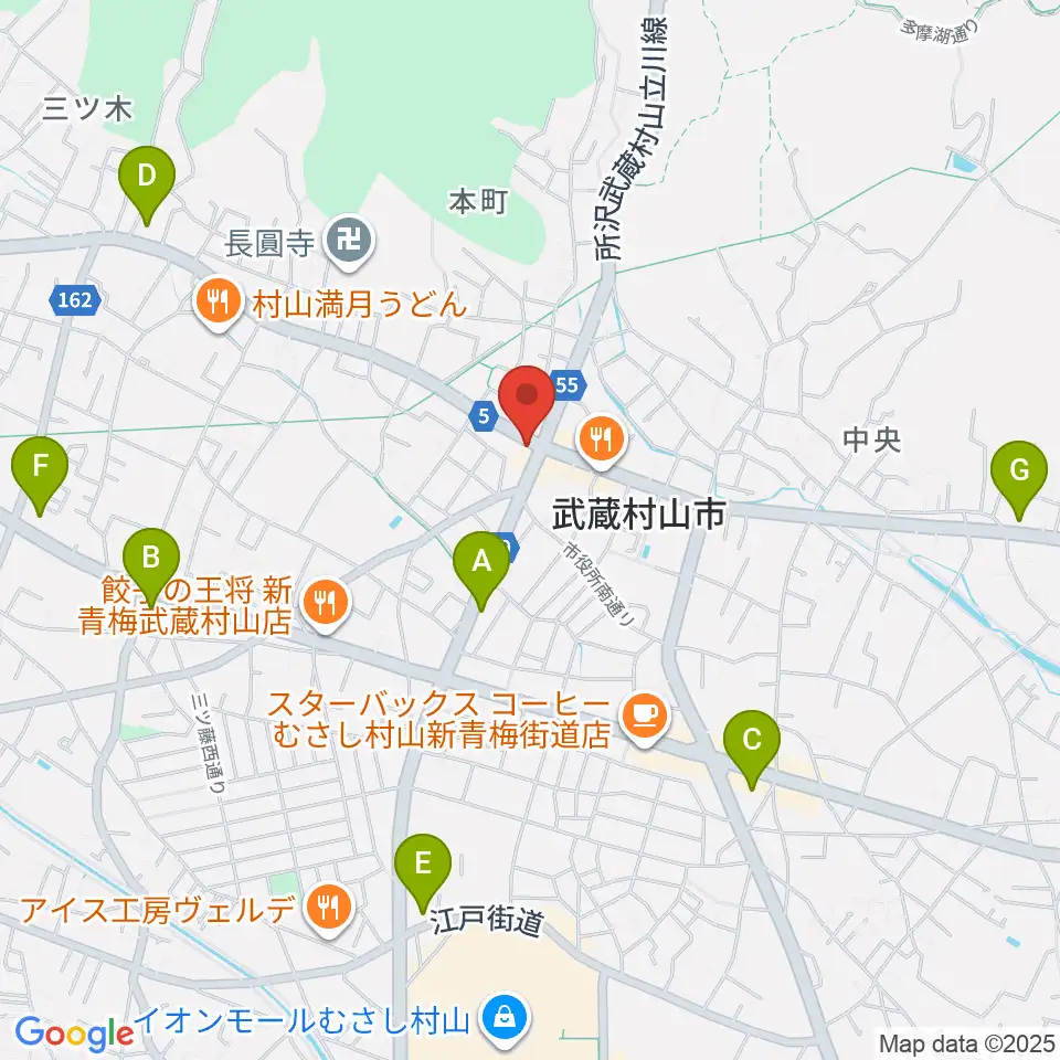 宮地楽器 武蔵村山センター周辺のコンビニエンスストア一覧地図