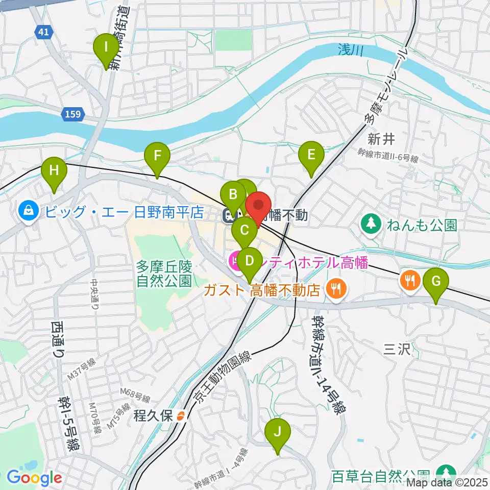 宮地楽器 高幡センター周辺のコンビニエンスストア一覧地図