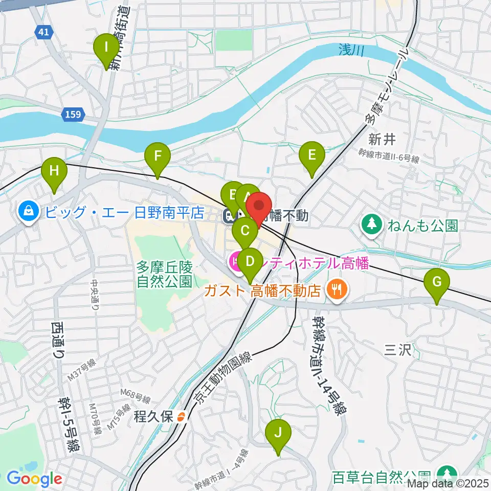 宮地楽器 高幡センター周辺のコンビニエンスストア一覧地図