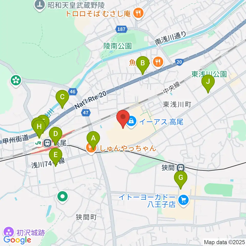 宮地楽器 イーアス高尾センター周辺のコンビニエンスストア一覧地図