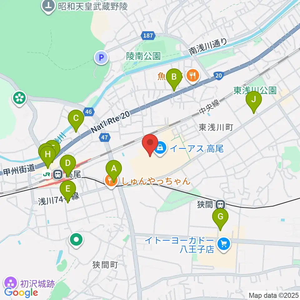 宮地楽器 イーアス高尾センター周辺のコンビニエンスストア一覧地図