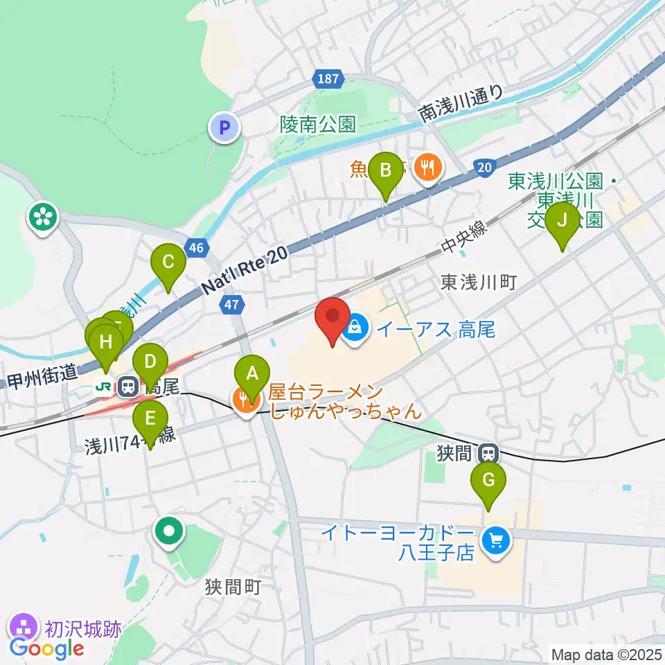 宮地楽器 イーアス高尾センター周辺のコンビニエンスストア一覧地図