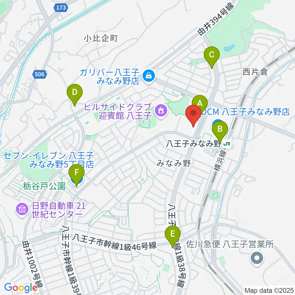 宮地楽器 八王子みなみ野センター周辺のコンビニエンスストア一覧地図