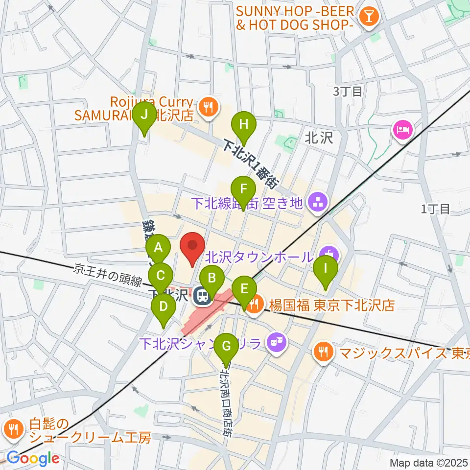 川上楽器 下北沢センター周辺のコンビニエンスストア一覧地図
