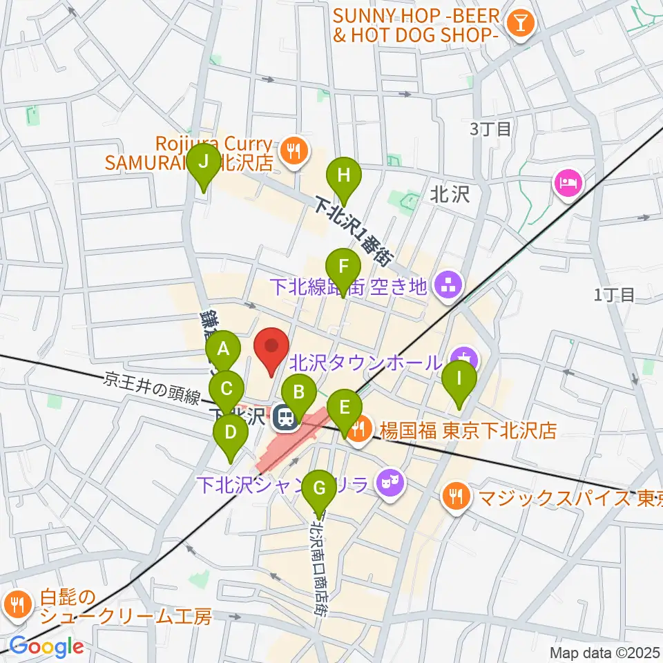 川上楽器 下北沢センター周辺のコンビニエンスストア一覧地図