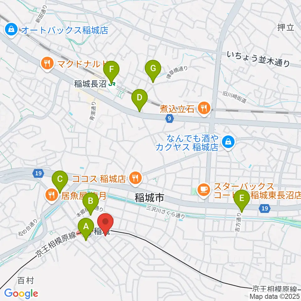 川上楽器 稲城センター周辺のコンビニエンスストア一覧地図