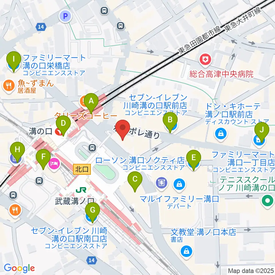 川上楽器 溝ノ口センター周辺のコンビニエンスストア一覧地図