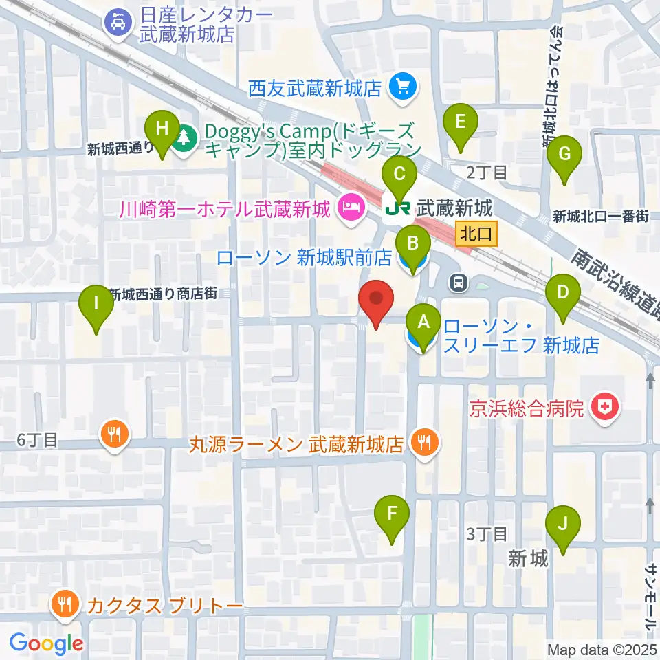 川上楽器 新城センター周辺のコンビニエンスストア一覧地図
