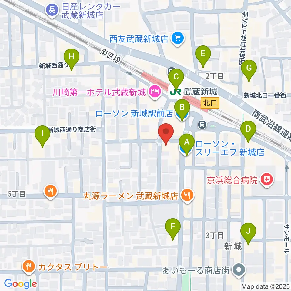 川上楽器 新城センター周辺のコンビニエンスストア一覧地図