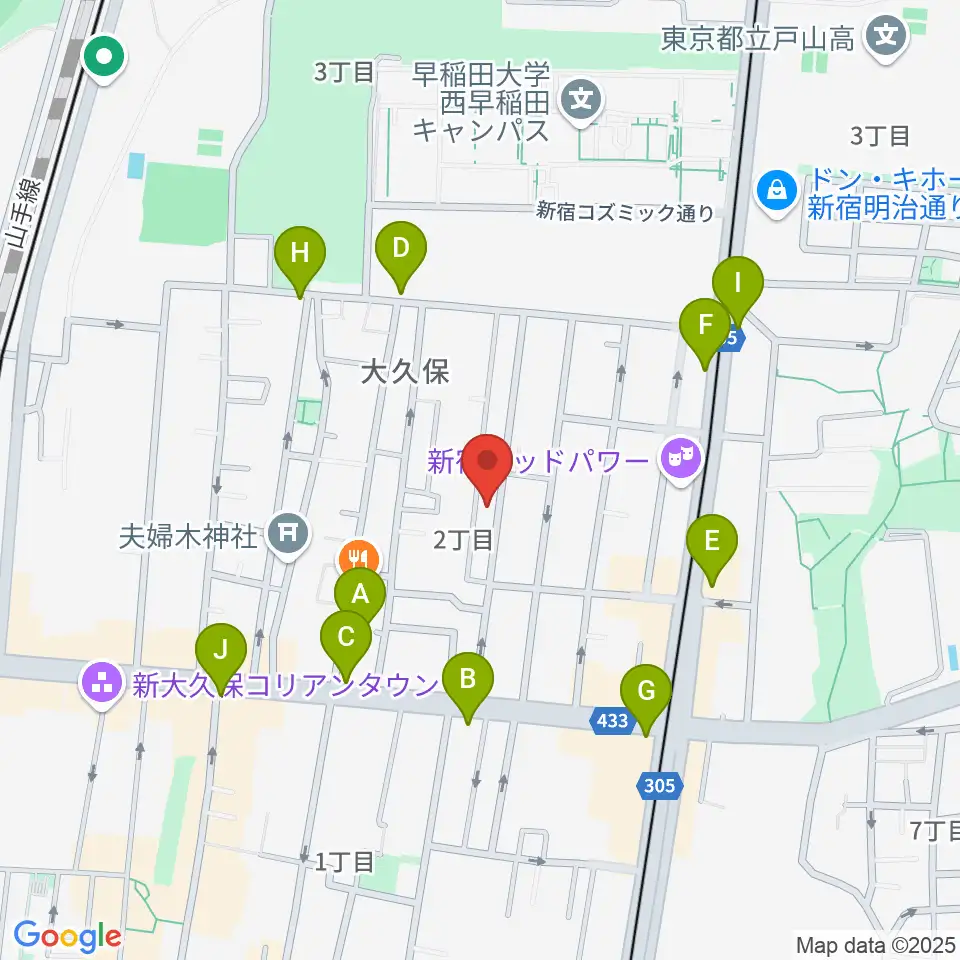 高橋管楽器周辺のコンビニエンスストア一覧地図