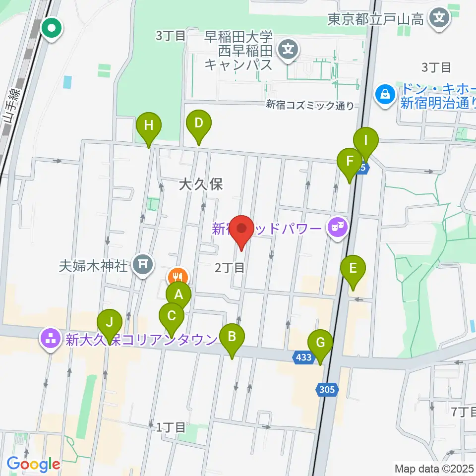 高橋管楽器周辺のコンビニエンスストア一覧地図