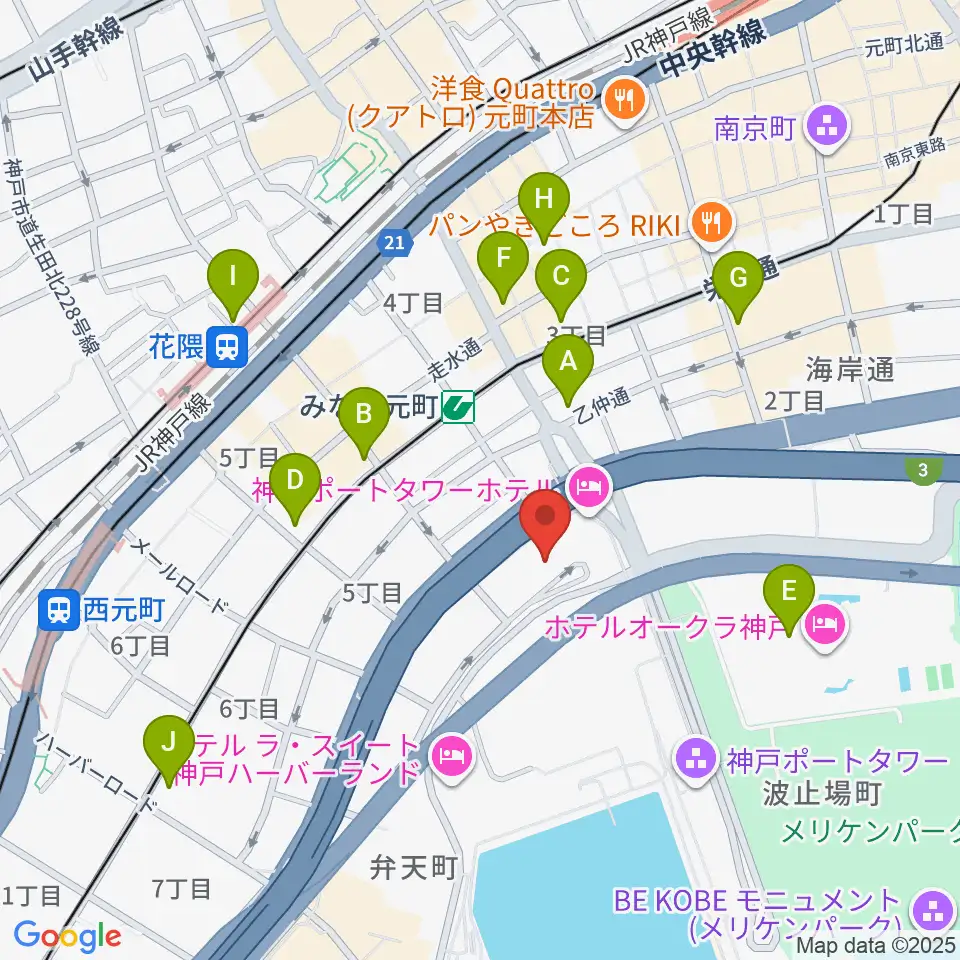 HATOBA MUSIC SCHOOL A&D MUSIC周辺のコンビニエンスストア一覧地図
