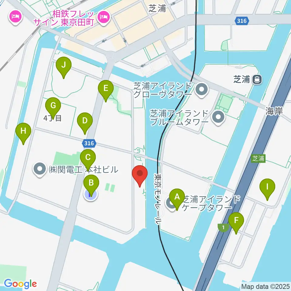 東京ジャズ音楽教室周辺のコンビニエンスストア一覧地図