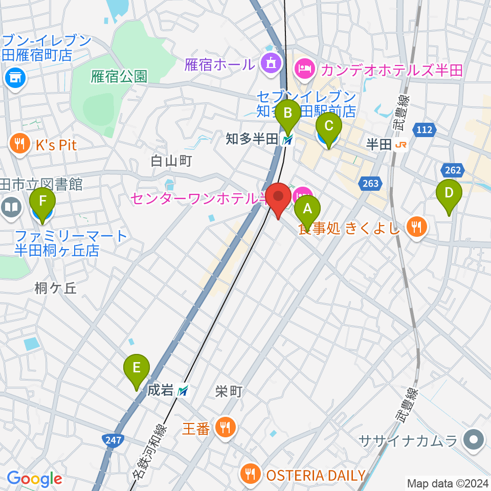 山本楽器周辺のコンビニエンスストア一覧地図