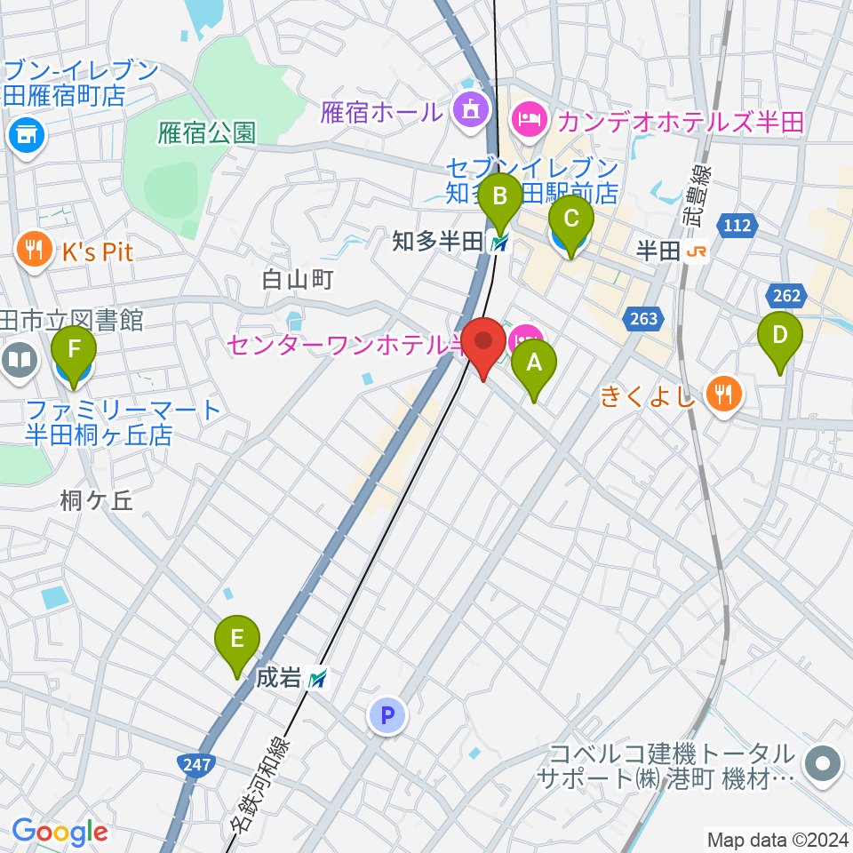 山本楽器周辺のコンビニエンスストア一覧地図