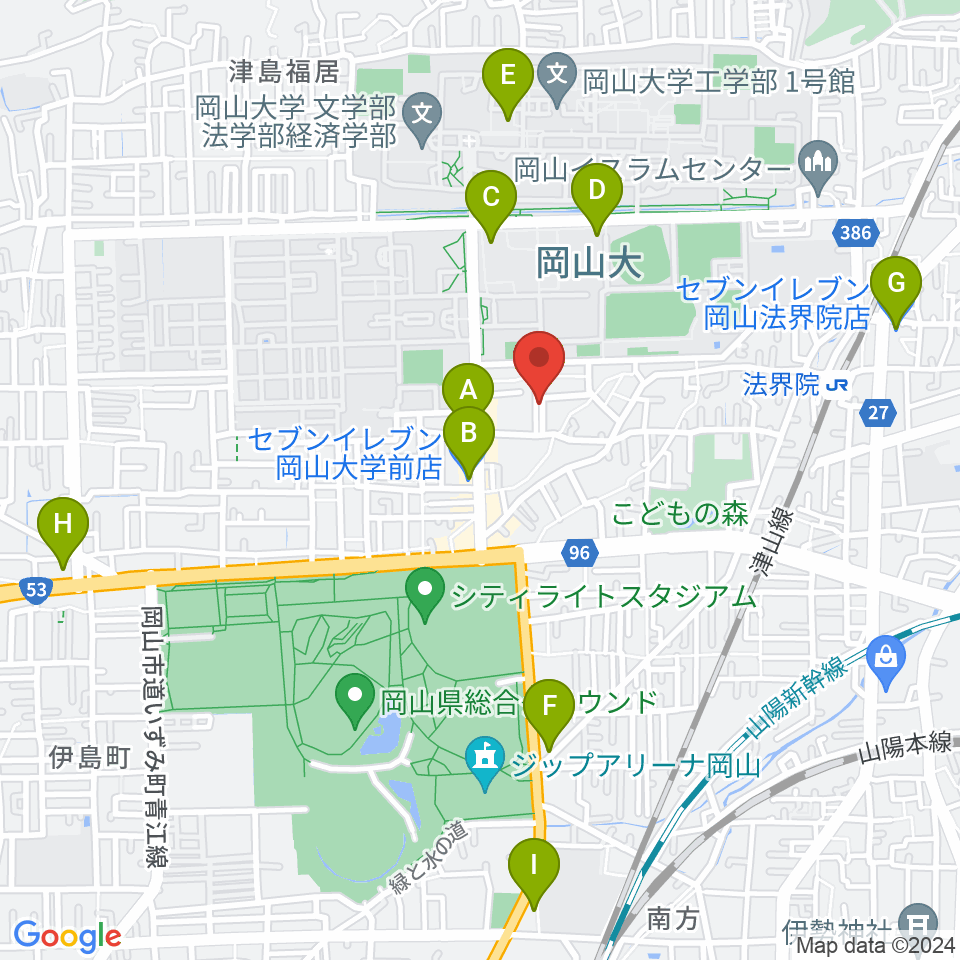 ピアノレンタルスタジオ アーデル周辺のコンビニエンスストア一覧地図