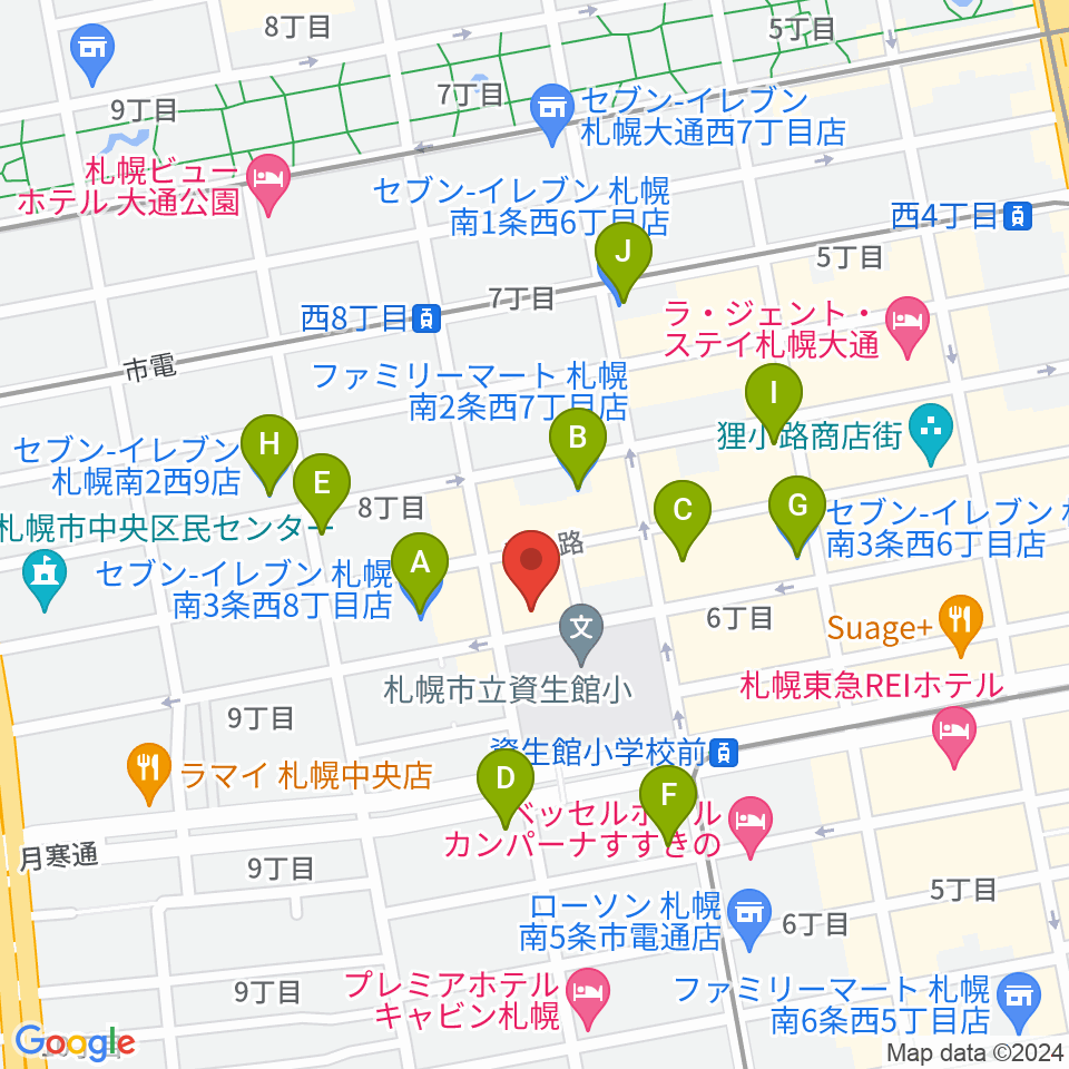 井関楽器周辺のコンビニエンスストア一覧地図