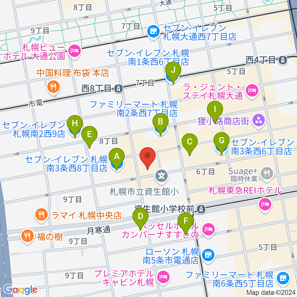 井関楽器周辺のコンビニエンスストア一覧地図